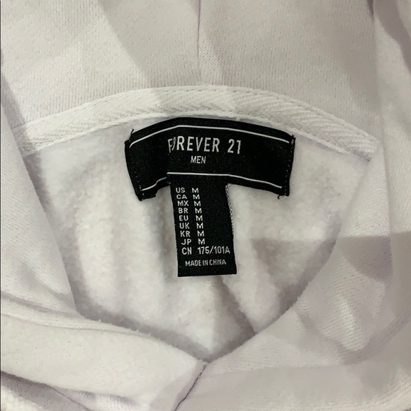 Forever 21 Mens White Pullover Hoodi - Picture 3 of 4